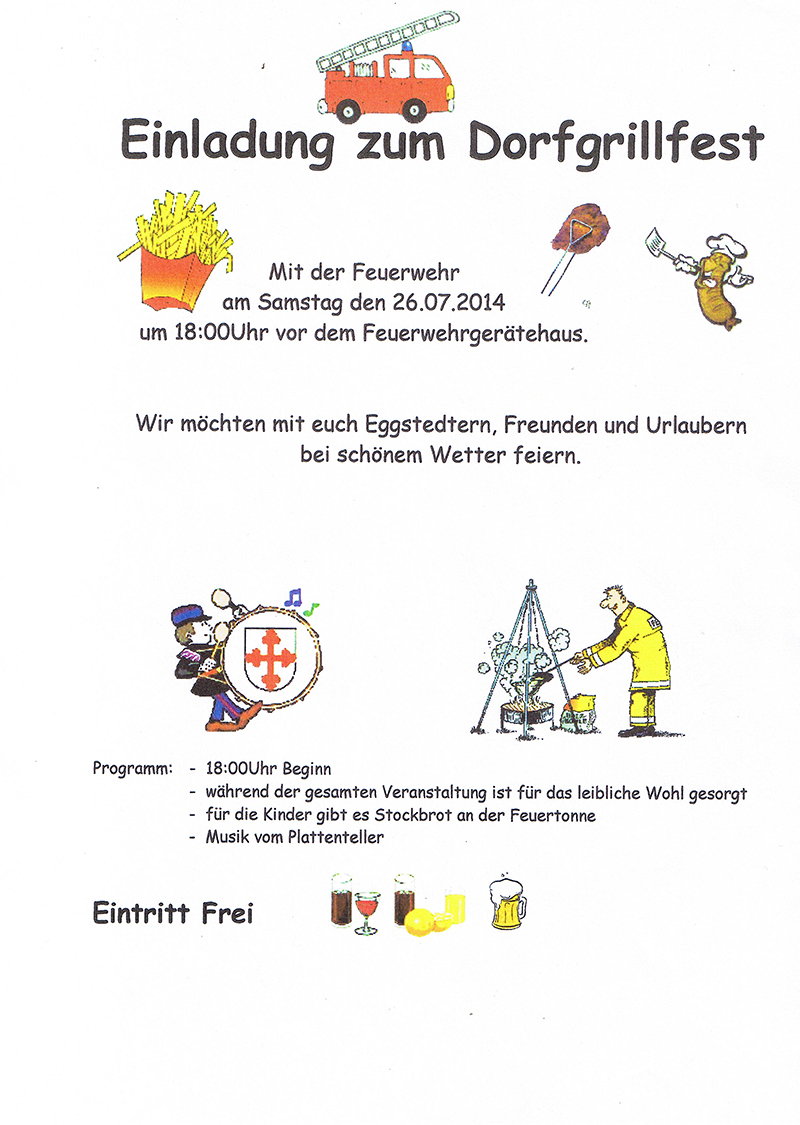 Freiwillige Feuerwehr EggstedtEinladung Grillfest am 26.07 ...